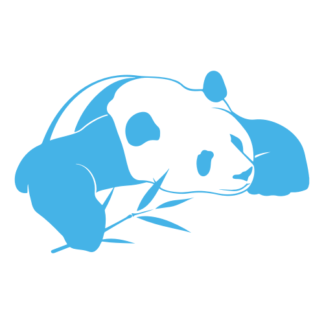 Panda And His Bamboo Decal (Baby Blue)